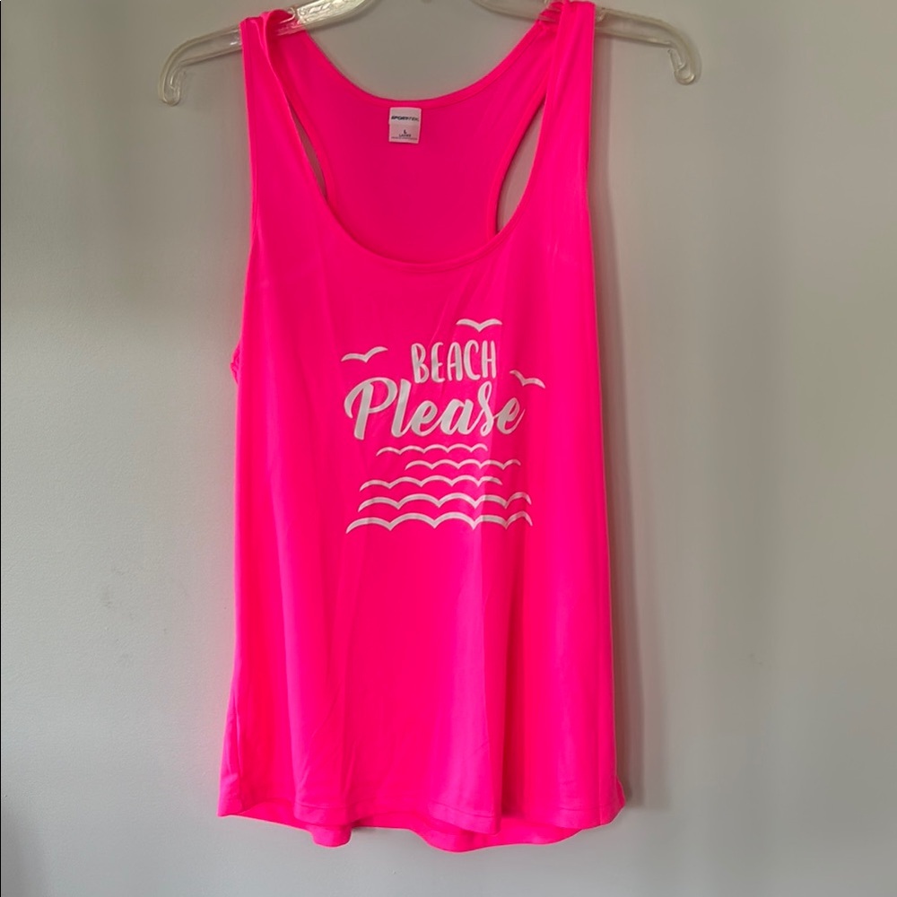 Pink Beach Please Tank Top